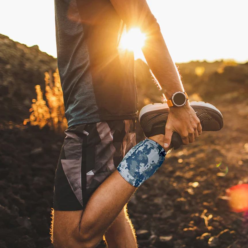 Early morning runner using a Small HurtSkurt on their ankle